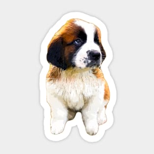 St Bernard Cute Puppy Dog Sticker